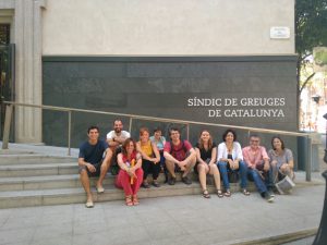 Representants de les entitats ecologistes abans de la reunió amb el Síndic de Greuges al juliol de 2016.